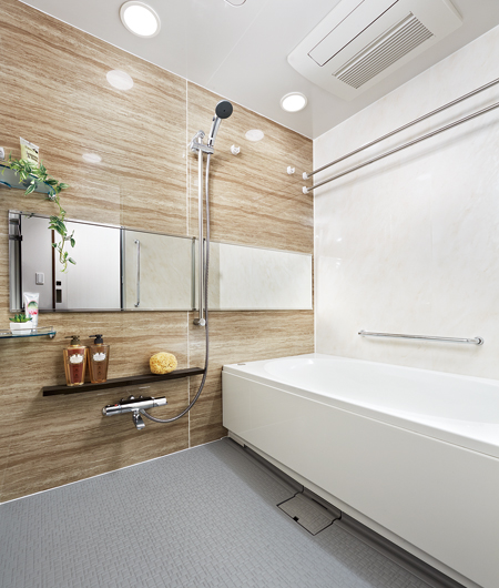 Bathing-wash room.  [Bathroom] Commitment to tolerance sought to me gently heal bathroom tired of the day, It has undergone a variety of facilities and design. When you relax and surrender to the tub wrapped in light of downlight, Relaxation deepens moist.