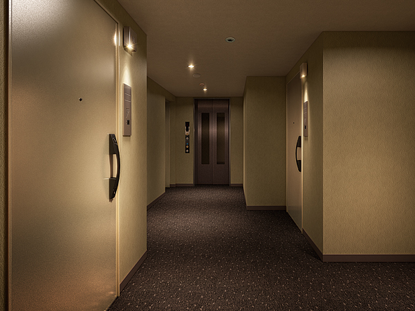 Buildings and facilities. Shared hallway was a corridor within which is not in contact with the external. You can enjoy the peace of mind and a hotel-like quality of the atmosphere in the security. (Inner corridor Rendering)