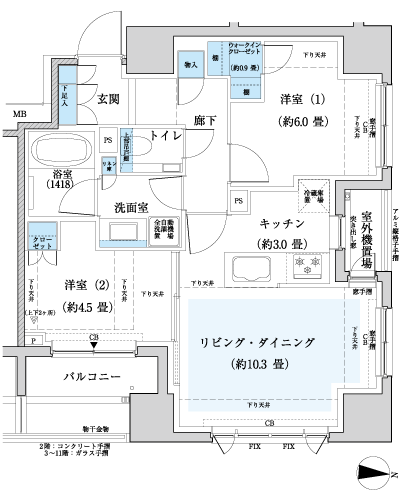 Floor: 2LDK + WIC, the occupied area: 56.27 sq m, Price: 42,780,000 yen ・ 44,080,000 yen, now on sale