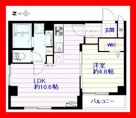 Floor plan. 1LDK, Price 12.9 million yen, Occupied area 38.09 sq m , Balcony area 2.01 sq m northwest corner room Also good per sun