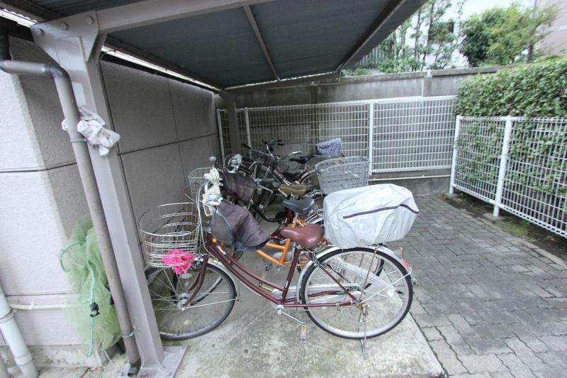 Parking lot. Bicycle Covered