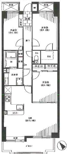 Floor plan. 3LDK, Price 25,800,000 yen, Occupied area 71.25 sq m , Balcony area 7 sq m