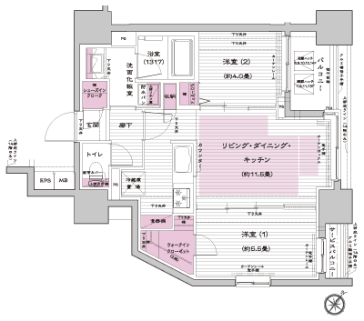 Floor: 2LDK + WIC + SIC, the occupied area: 50.52 sq m, Price: 40,880,000 yen, now on sale