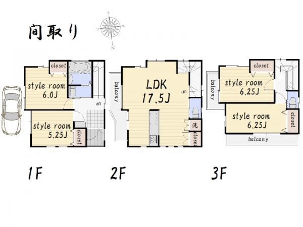 Floor plan. 38,800,000 yen, 4LDK, Land area 60.17 sq m , Building area 99.56 sq m floor plan
