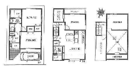 Floor plan. 53,800,000 yen, 3LDK, Land area 63.04 sq m , Building area 88.71 sq m