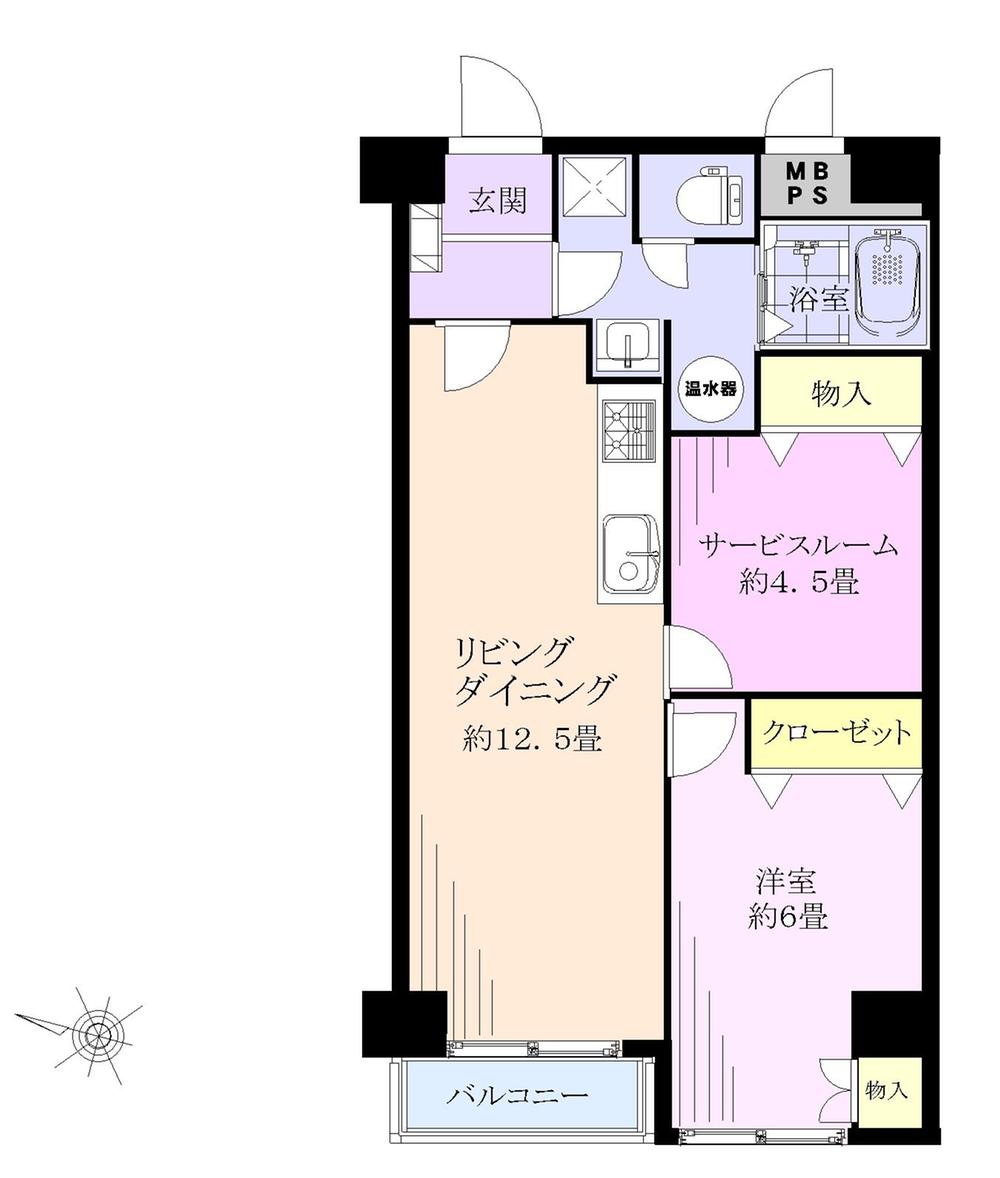 Floor plan. 3DK, Price 19,800,000 yen, Occupied area 54.43 sq m , Balcony area 2.59 sq m