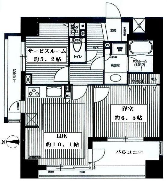 Floor plan. 1LDK+S, Price 28.8 million yen, Occupied area 51.57 sq m , Balcony area 11.4 sq m