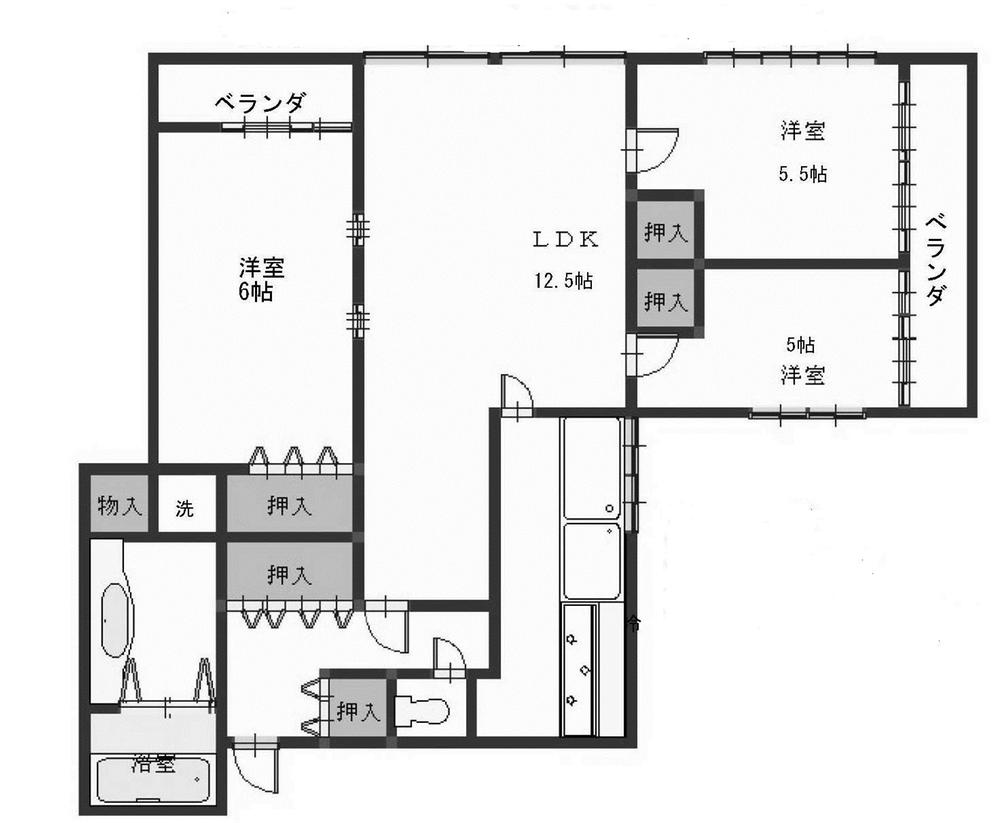Floor plan. 3LDK, Price 37 million yen, Occupied area 67.57 sq m