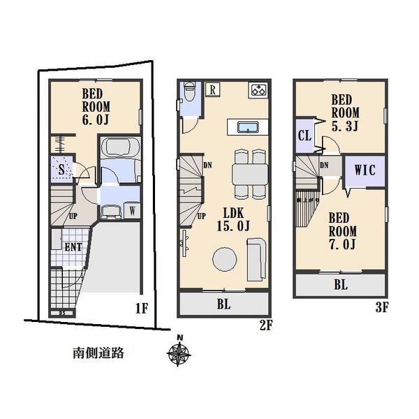 Compartment view + building plan example. Building plan example, Land price 15.9 million yen, Land area 43.96 sq m , Building price 17,900,000 yen, Building area 82.48 sq m