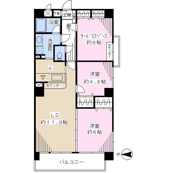 Floor plan. 2LDK + S (storeroom), Price 38,800,000 yen, Occupied area 69.39 sq m , Balcony area 8.07 sq m
