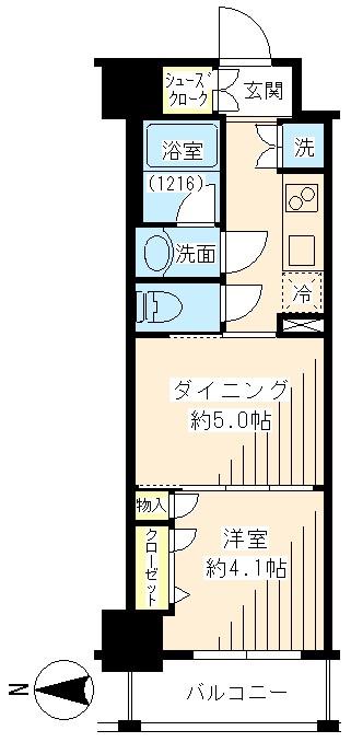 Floor plan. 1DK, Price 23.8 million yen, Occupied area 30.27 sq m , Balcony area 3.84 sq m