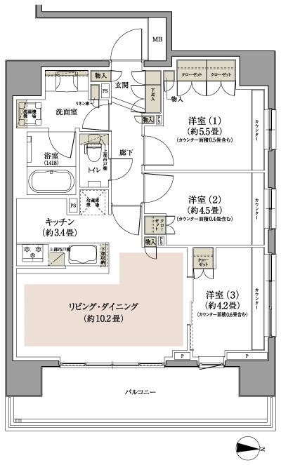 Floor: 3LDK, occupied area: 65.35 sq m, Price: TBD