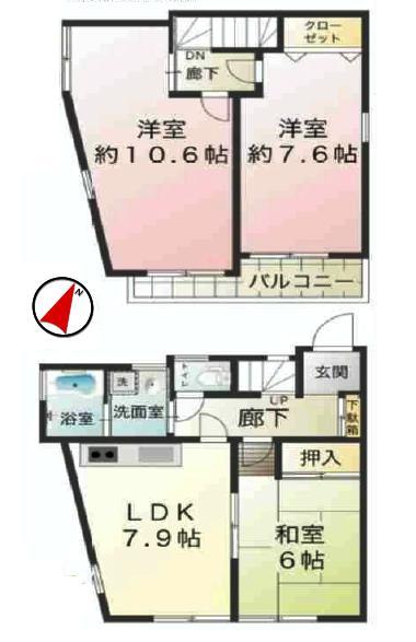 Floor plan. 19,800,000 yen, 3DK, Land area 82.27 sq m , Building area 71.83 sq m