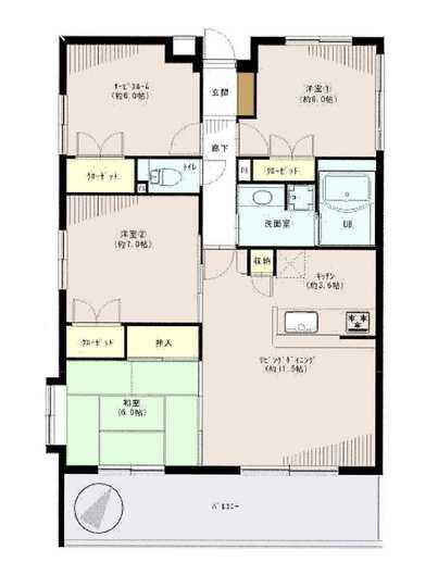 Floor plan. 3LDK+S, Price 25,800,000 yen, Occupied area 84.88 sq m , Balcony area 12.35 sq m floor plan