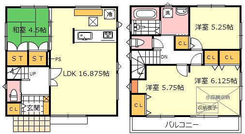 Floor plan. (5 Building), Price 35,800,000 yen, 3LDK, Land area 115.05 sq m , Building area 91.12 sq m