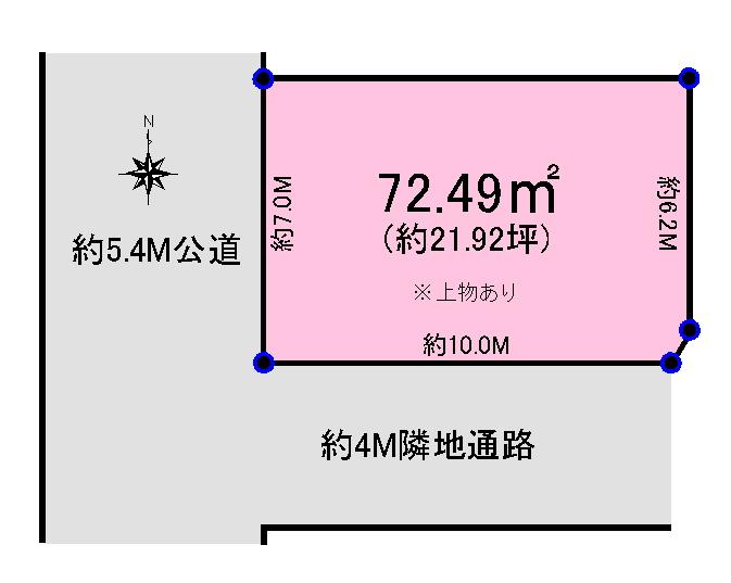 Compartment figure. Land price 17 million yen, Land area 72.49 sq m