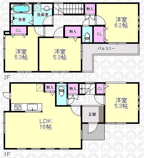 Floor plan. 42,800,000 yen, 4LDK, Land area 110.94 sq m , Building area 88.74 sq m