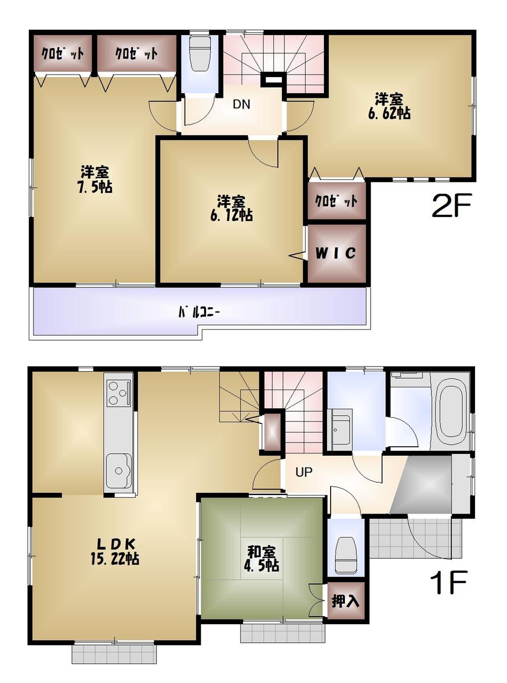 Floor plan. 49,800,000 yen, 4LDK, Land area 120.52 sq m , Building area 95.18 sq m floor plan