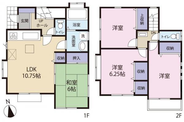 Floor plan. 24,800,000 yen, 4LDK, Land area 117.28 sq m , Building area 82.61 sq m
