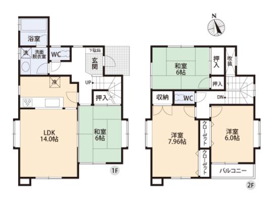 Floor plan. 49,300,000 yen, 4LDK, Land area 127.07 sq m , Building area 97.04 sq m floor plan