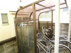 Other common areas. There are bicycle parking lot with a roof