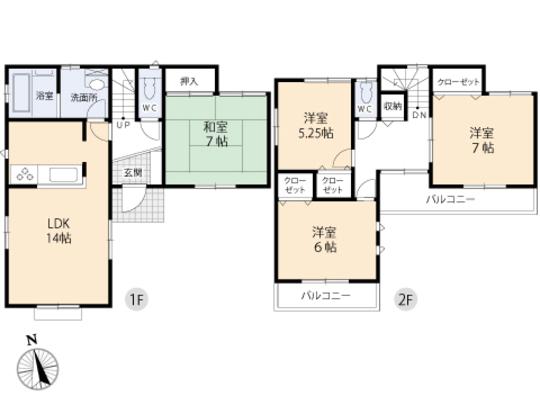 Floor plan. 36.5 million yen, 4LDK, Land area 108.75 sq m , Building area 95.22 sq m floor plan