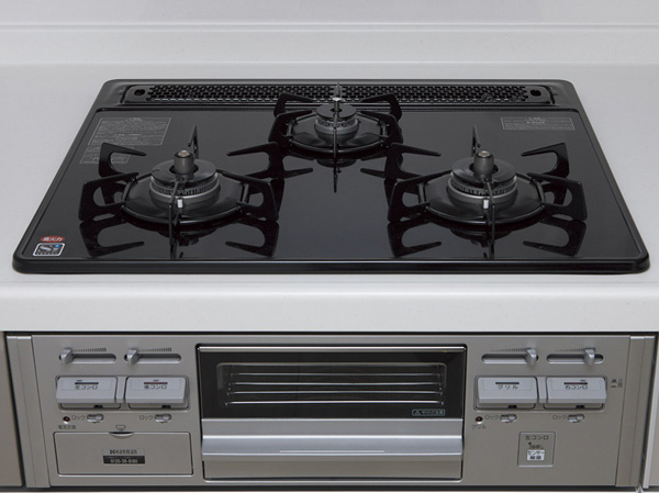 Kitchen.  [Glass top 3-burner stove] The surface of the stove is in your easy-care glass top specification, Also features anhydrous single-sided grill to save the time and effort. Also, And also comes with fire extinguishing function, and the like scorching, We also considered to safety.