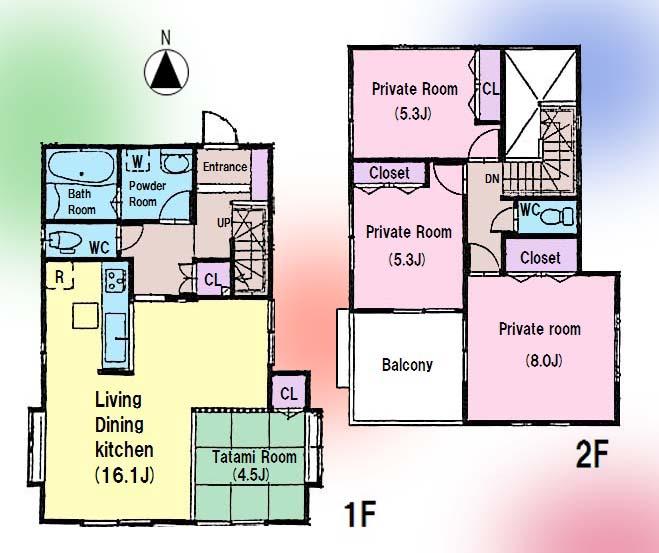 Floor plan. 45,800,000 yen, 4LDK, Land area 119.31 sq m , Building area 92.74 sq m ● floor plan