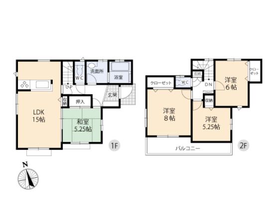 Floor plan. 36.5 million yen, 4LDK, Land area 108.76 sq m , Building area 95.22 sq m floor plan