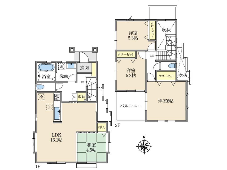 Floor plan. (13), Price 43,800,000 yen, 4LDK, Land area 116.5 sq m , Building area 92.74 sq m