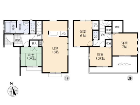 Floor plan. 37,800,000 yen, 4LDK, Land area 108.76 sq m , Building area 95.64 sq m floor plan