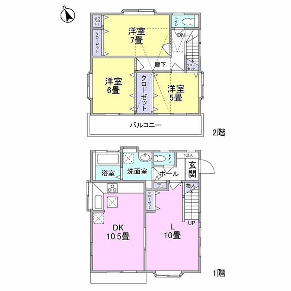 Floor plan. 38,900,000 yen, 3LDK, Land area 100 sq m , Building area 85.75 sq m