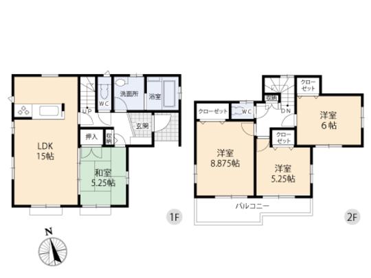 Floor plan. 36.5 million yen, 4LDK, Land area 108.76 sq m , Building area 94.39 sq m floor plan