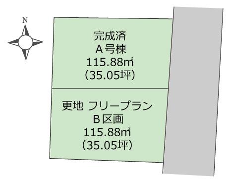 Compartment figure. Land price 35 million yen, Is a positive per well in the land area 115.88 sq m south-facing
