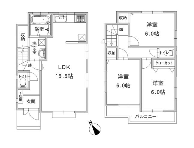 Floor plan. (1 Building), Price 29,800,000 yen, 3LDK, Land area 102.5 sq m , Building area 81.15 sq m