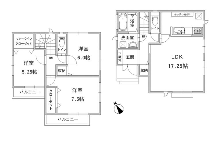 Floor plan. (3 Building), Price 34,300,000 yen, 3LDK, Land area 110.88 sq m , Building area 87.77 sq m