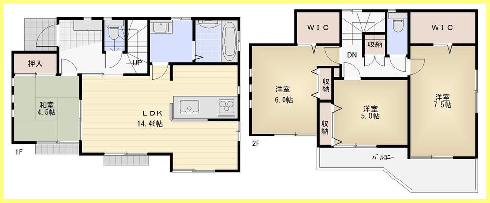 Floor plan. (6 Building), Price 39,900,000 yen, 4LDK, Land area 119.18 sq m , Building area 94.55 sq m