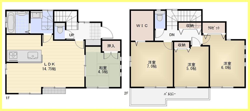 Floor plan. (14 Building), Price 40,200,000 yen, 4LDK, Land area 119.18 sq m , Building area 93.98 sq m