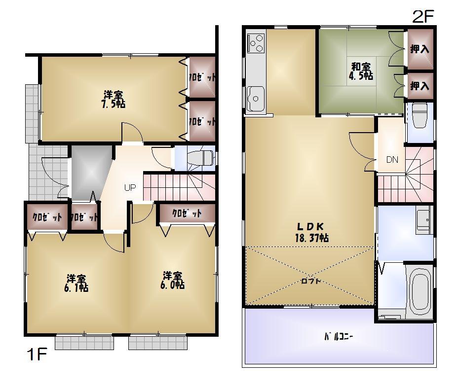 Floor plan. (12 Building), Price 35,800,000 yen, 3LDK, Land area 115.05 sq m , Building area 97.2 sq m