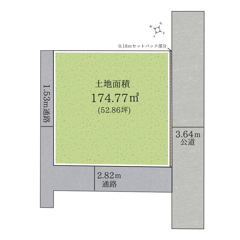 Compartment figure. Land price 45,800,000 yen, Land area 174.77 sq m