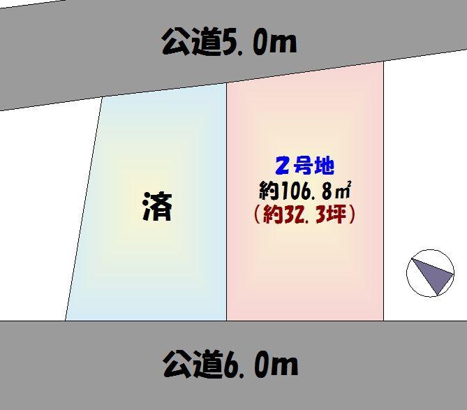 Compartment figure. Land price 25,800,000 yen, Land area 106.8 sq m whole compartment view