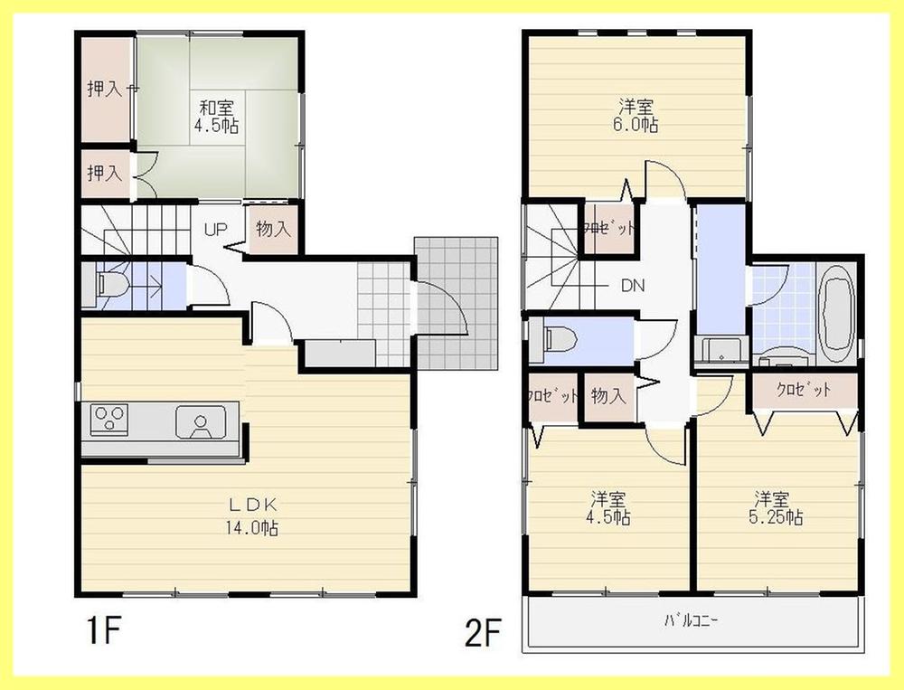 Floor plan. (1 Building), Price 37,800,000 yen, 4LDK, Land area 105.4 sq m , Building area 84.24 sq m