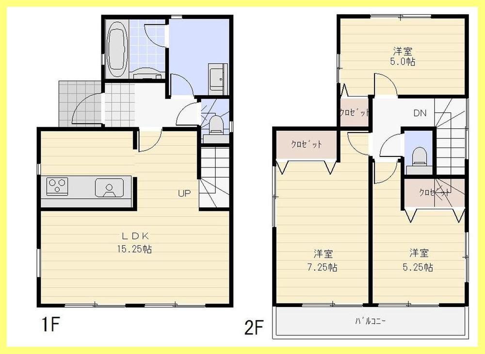 Floor plan. (Building 2), Price 36,800,000 yen, 4LDK, Land area 95.77 sq m , Building area 76.14 sq m
