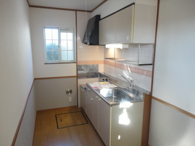 Kitchen. Abundant storage with a hanging cupboard