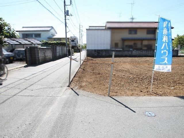 Local photos, including front road. 1-chome panoramic view Tachikawa Sunagawa-cho Vacant lot