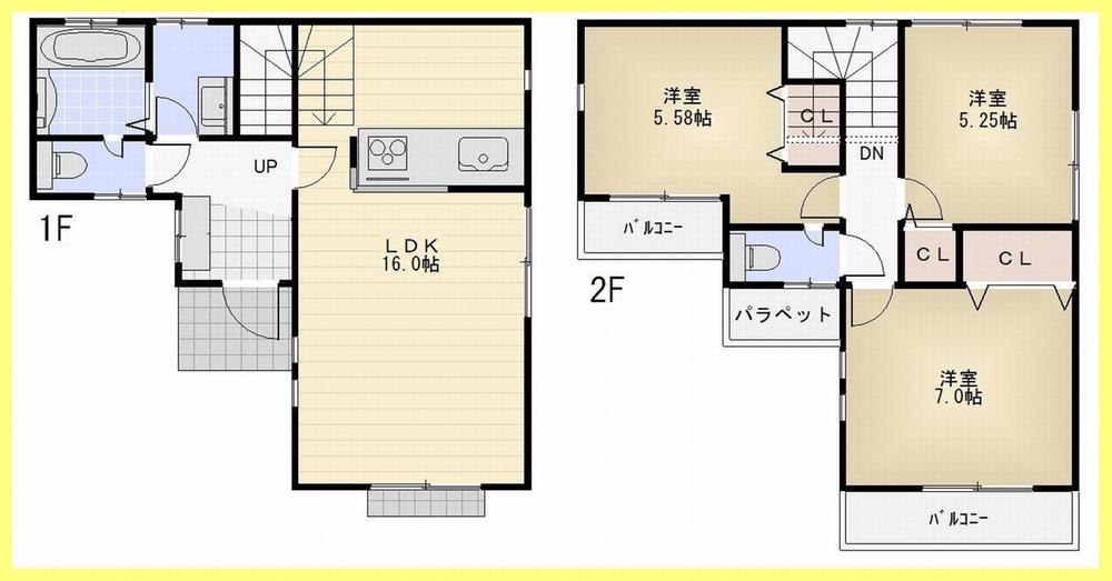 Floor plan. (1 Building), Price 40,400,000 yen, 3LDK, Land area 101.87 sq m , Building area 80.94 sq m