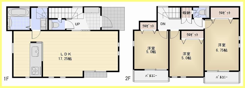 Floor plan. (Building 2), Price 42,400,000 yen, 3LDK, Land area 101.88 sq m , Building area 81.35 sq m