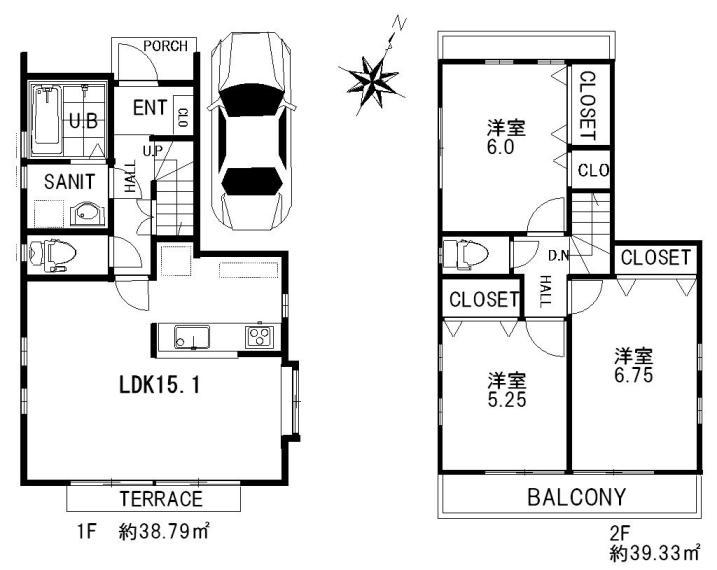 Floor plan. 42 million yen, 3LDK, Land area 101.9 sq m , Building area 79.33 sq m