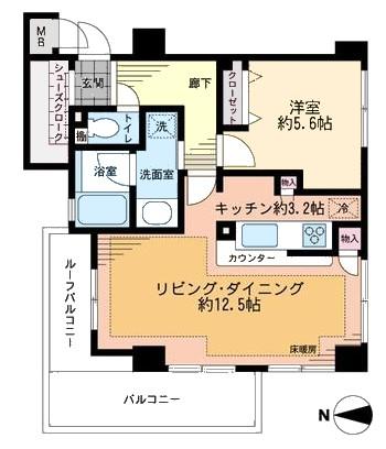 Floor plan. 1LDK, Price 28.8 million yen, Occupied area 52.78 sq m