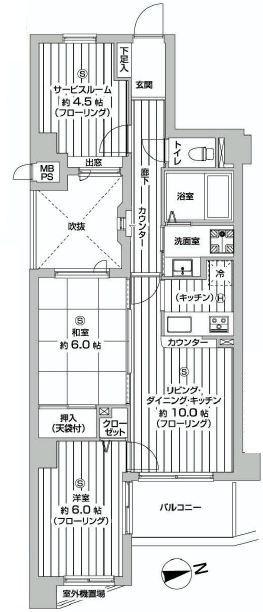 Floor plan. 2LDK+S, Price 23,990,000 yen, Occupied area 59.26 sq m , Balcony area 5.55 sq m
